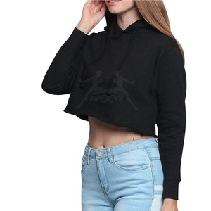 Fashionable Pullover Crop <b>Top</b> Hoodie For Daily Wear With Lightweight Comfortable Material Stylish Pullover Crop <b>Top</b> Hoodie - Product Image 5