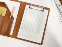 Portefeuille A4 en cuir véritable personnalisé classeur LP-0035 à la main