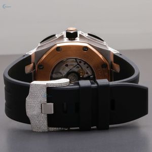 Bling Lab Grown Diamond Watch Bracelet en caoutchouc noir Design Montre Chronographe Cadran Montre Pour Lui - Product Image 4