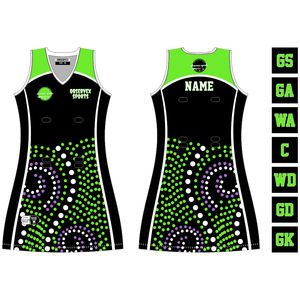 Uniformes de robe de netball sublimés sur mesure Option grande taille en gros pour les filles et les femmes - Product Image 4