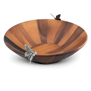 Cuencos de madera de buena calidad, cuencos tallados, respetuosos con el medio ambiente, hechos a mano con esmalte colorido en el interior para ensaladas y servir 2024 - Product Image 3