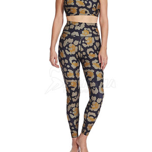 Leggings de sport en polyester et élasthanne pour yoga, gym, fitness et course à pied, avec logo personnalisé, taille haute, pour femmes adultes - Product Image 4