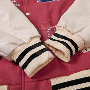 Concevez votre propre veste d'hiver personnalisée de style Letterman avec col montant, logo sur le devant, mélange de laine de haute qualité, respirante et écologique - Product Image 5