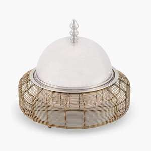 Latest Arrival Silver <b>Lid</b> Round Shape Mother of Pearl Metal Food Warmer Hotpot Kitchen Food Warmer Server Use Casserole Hot <b>Pot</b> - Product Image 4