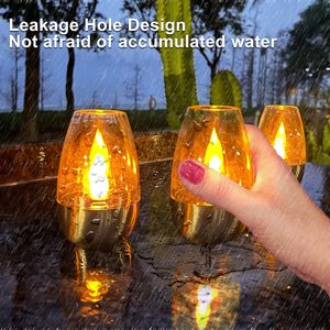 Lanternes Solaires LED Effet Bougie avec Flamme Vacillante, en Plastique Imperméable pour Jardin Extérieur, Terrasse, Balcon, Mariage et Maison - Product Image 2