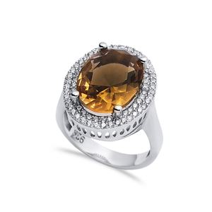 Bague ovale en grappe de sultanite à changement de couleur Bijoux en argent sterling 925 turc plaqué rhodium pour acheteur en gros - Product Image 1