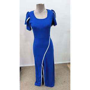 Vestido Maxi de Crepé con Cuello Cuadrado y Detalle Cruzado de Manga Corta para Mujer, de Jane's, para Fiestas Nocturnas Elegantes - Product Image 4