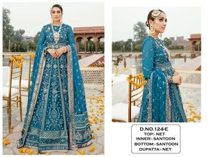 Anarkali Style Hit Design party wear filet papillon 6 couleurs avec broderie travail de codage travail avec dupata par royal export - Product Image 2