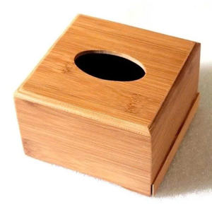 Caja de pañuelos de bambú de Color Natural de alta calidad 13x13x9 cm tipo 3 modelo 01 Huhipro ecológico hecho a mano para oficina hogar restaurante - Product Image 5