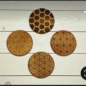 621 Hot Selling <b>Wooden</b> Marble Resin Customized Coaster Set With Natural & Customized Color Made in India - Product Image 4