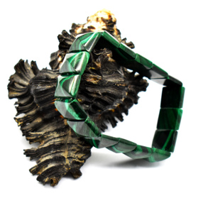 Pulsera de Cristal de Malaquita Verde con Pirámides Facetadas, Joyería de Moda con Pirámides Talladas Únicas, Piedra Preciosa Natural Suelta - Product Image 5