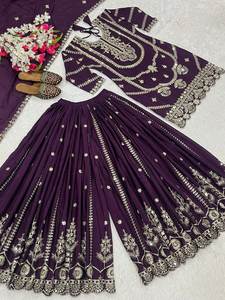 Salwar Kameez ชุดสูทผ้าไหมชาดาปักลายสำหรับงานแต่งงานแบบชาวปากีสถาน - Product Image 5