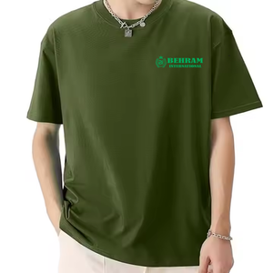 Custom Wholesales Men's Drop Shoulder T-<b>shirt</b> French Terry Heavyweight 360gsm <b>100</b>% <b>Polyester</b> Regular Fit Cropped Eco-Friendly - Product Image 2