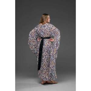 Vestido largo con estampado de leopardo para mujer, vestido de manga larga con cuello redondo, vestido elegante informal para fiesta - Product Image 4