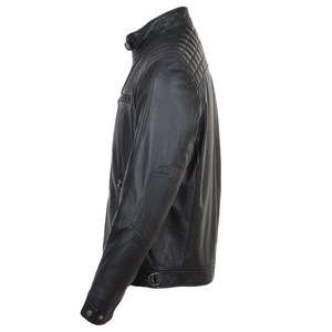 Chaqueta de Cuero para Hombre de Alta Calidad al por Mayor, Chaqueta de Cuero Genuino Negra para Hombre, Chaqueta de Motociclista de Piel de Cordero Pura, Chaqueta Más Vendida - Product Image 3