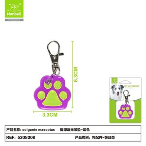 Wholesale Manufacturer's Reflective Paw Print Pendant Pet Collar <b>Charm</b> <b>Dog</b>/Cat Tag Accessory - Product Image 1