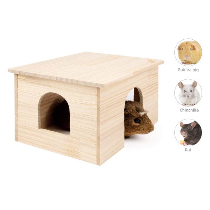 Picture Idea: Eco Friendly Wood House With Window For Hamsters Guinea Pigs