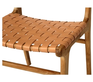 Chaises de salle à manger modernes en cuir marron antique Style nordique royal pour la maison Bar Park Gym Mobilier d'intérieur en bois de frêne naturel - Product Image 6