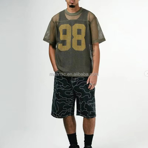 Camiseta cuadrada personalizada para hombre, camiseta de gran tamaño de poliéster para fútbol, baloncesto, fútbol, béisbol, camiseta de malla, Camiseta corta para hombre - Product Image 2