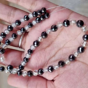 Perles de Moissanite blanche et noire de 109 ct de qualité AAA excellente coupe pour les bijoux de Bracelet de Moissanite - Product Image 1