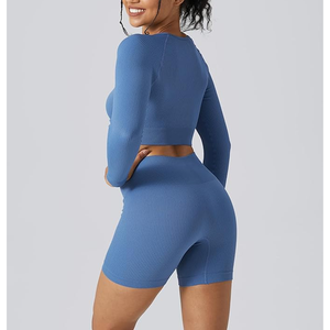 3 uds conjuntos de entrenamiento sin costuras gimnasio para mujeres, Fitness deportes escuela correr ropa Yoga ropa deportiva - Product Image 4