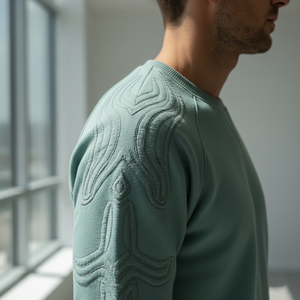 Conjunto Deportivo Personalizado de Felpa Francesa Gruesa con Estampado Lavado Ácido para Hombre, Sudadera con Capucha y Pantalones Jogger en Verde Menta Suave con Bordado Tonal - Product Image 4