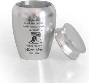 Mini urne de hockey sur glace personnalisée pour les cendres humaines Cadeaux de souvenir pour les cendres humaines dans la mémoire d'amour Taille personnalisée argent - Product Image 5