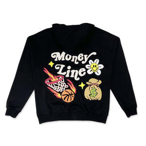 Sudadera con Capucha Personalizada, Diseño de Patrón Puff, Moda Urbana, Sudadera Deportiva Negra - Product Image 3