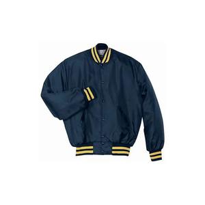 College Baseball Jacket Logo personnalisé Varsity Style Manches en cuir Vestes universitaires brodées en mélange de polyester et de coton - Product Image 3