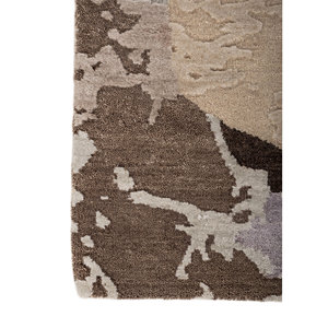 Tapis en laine noué à la main Aprezo beige marron AKWT-7017 (Cs-01) pour la maison, tapis abstrait rectangulaire pour salon, couloir, chambre à coucher - Product Image 4