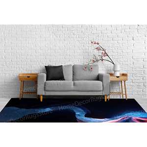 <b>Black</b> Rug, <b>Runner</b> Rug, Office Decor Rug, Printed Rug,Nonwoven Soft Rug - Product Image 4