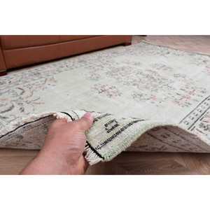 Tapis turc 5,4 x 8,6 pieds, grand tapis vintage, tapis en laine patchwork vert - Product Image 3