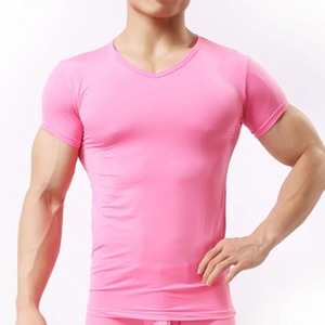 Sous-vêtements de fitness sexy pour hommes 100% coton maille de soie glacée transparente chemises de base anti-rétrécissement pour la musculation sous-vêtements durables - Product Image 4