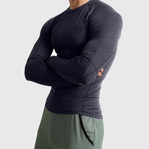 T-shirt de compression à manches longues respirant, antibactérien, à séchage rapide, sans couture, OEM personnalisé, haute qualité, pour hommes, MMA - Product Image 4