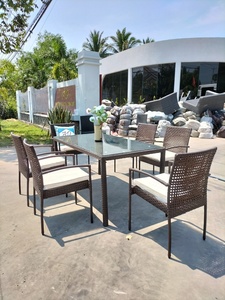 ชุดเครื่องชงกาแฟบาร์หวายเฟอร์นิเจอร์ในสวนดีไซน์ทันสมัยโซฟาลานกลางแจ้งโซฟาโครงอลูมิเนียมผ้าใช้เฉพาะร้านกาแฟในสวน - Product Image 5