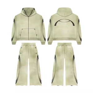 MOVATEXTILE Nouveau Design Stones Survêtement Deux 2 Pièces Jogger Set pour Hommes Pantalon de Survêtement Flare Hommes Avec Crop Hoodies Tracksuits - Product Image 5