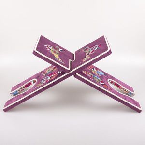 Support de lecture du Coran en bois de style folklorique islamique, design spécial, placage en velours, sculpture sur bois, bordeaux, respectueux de l'environnement - Product Image 2