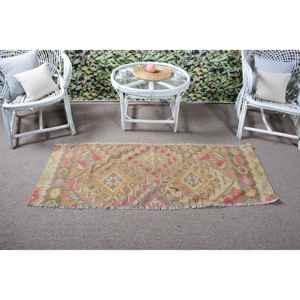 พรมวิ่งสไตล์ตุรกี ขนาด 2x5.5 ฟุต สีน้ำตาลแดงลายดอกไม้ ทำจากขนสัตว์ - Product Image 3