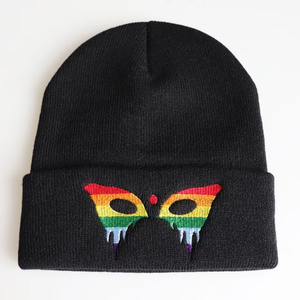 Sombrero de lana de punto bordado de dibujos animados de Anime para Otoño Invierno gorros cálidos Gengar para Navidad Halloween Pascua Día de San Valentín - Product Image 6
