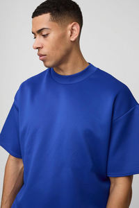 2025ชุดวอร์มผ้าคอตตอนสำหรับผู้ชายชุดวอร์มผ้าฝ้ายทรงโอเวอร์ไซส์สำหรับใส่ไป100% กางเกงขาสั้นและเสื้อยืดโลโก้ตามสั่ง - Product Image 3