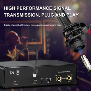 Biner Professionnel MD22 <span class=keywords><strong>Interface</strong></span> <span class=keywords><strong>Audio</strong></span> USB d'Enregistrement avec Carte Son Studio Kits de Microphones - Product Image 2