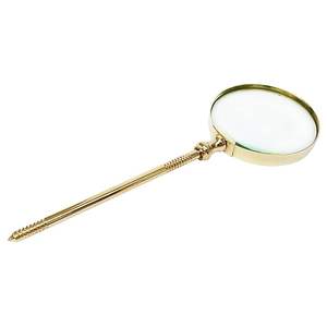 Loupe en laiton poli sur un support robuste, hauteur et angle réglables, accessoire de bureau, disponible à prix de gros - Product Image 4