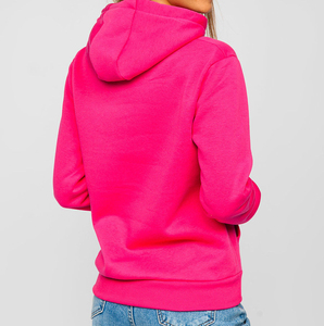 Sweat à capuche oversize en coton épais avec poche kangourou et logo sur le devant pour femmes-Hiver 100% - Product Image 3