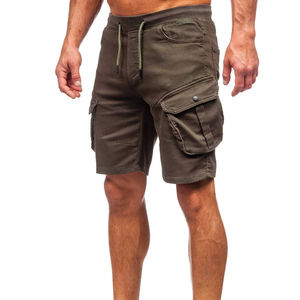 Pantalones cortos Cargo de verano OEM ODM de alta calidad para hombre, cintura media, patrón sólido, cierre de cordón, ropa de calle personalizada de punto - Product Image 5