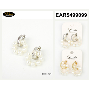 Orecchini a cerchio in ottone placcato oro alla moda con perla di diamante fiore Design per feste regali impegni cerimonie religiose