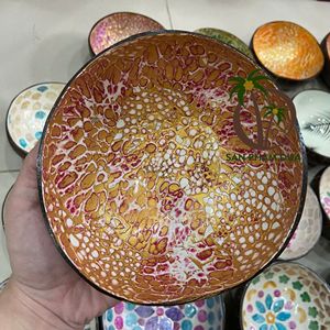 Wholesale Colorful Coconut Shell Lacquer Bowl From Vietnam Home Decoration Colored Lacquer Bowl - Product Image 5