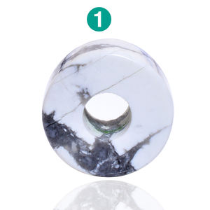 Perles de pierre naturelle en vrac rondes 14x8mm pour la fabrication de bracelets et de bijoux, gros trou Howlite pneu - Product Image 1