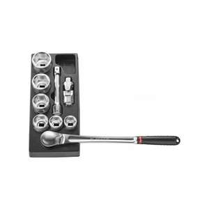 Juego de llaves de vaso Facom de 3/4'' métricas de 6 puntas con carraca K.152 y bandeja modular XL de cuadradillo para uso profesional - Product Image 1