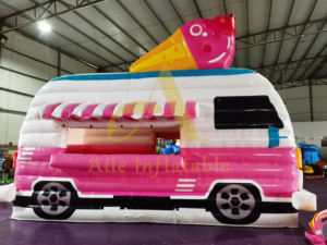 Camión de helados inflable Rosa comercial, soporte de cabina de aperitivos, tienda de dibujos animados, camión expendedor, camión de comida inflable para publicidad - Product Image 1