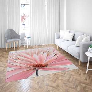 Tapis imprimé : Tapis à fleurs roses, Tapis de luxe, Tapis roses, Tapis botanique, Tapis en chenille - Product Image 2